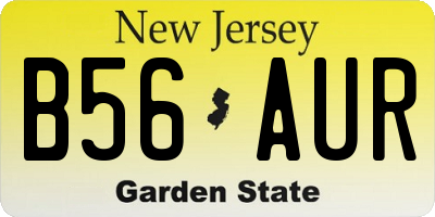 NJ license plate B56AUR