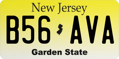 NJ license plate B56AVA