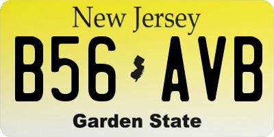 NJ license plate B56AVB