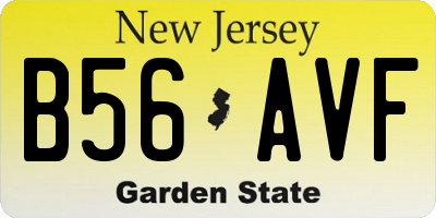 NJ license plate B56AVF