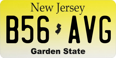 NJ license plate B56AVG