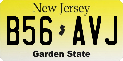 NJ license plate B56AVJ