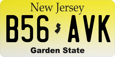 NJ license plate B56AVK