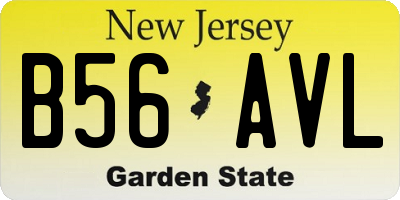 NJ license plate B56AVL