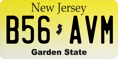 NJ license plate B56AVM