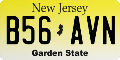 NJ license plate B56AVN