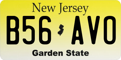 NJ license plate B56AVO