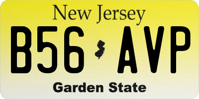 NJ license plate B56AVP