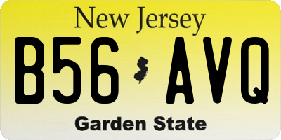 NJ license plate B56AVQ