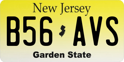 NJ license plate B56AVS