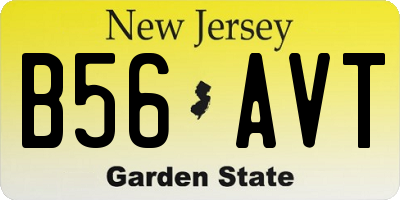 NJ license plate B56AVT