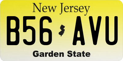 NJ license plate B56AVU