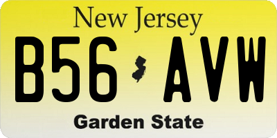 NJ license plate B56AVW