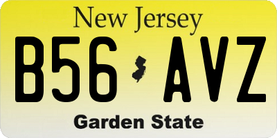 NJ license plate B56AVZ