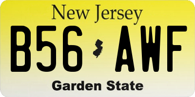 NJ license plate B56AWF