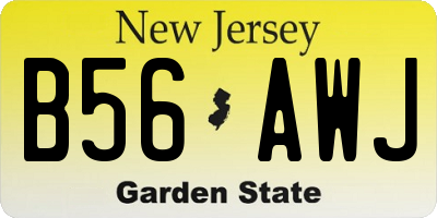 NJ license plate B56AWJ