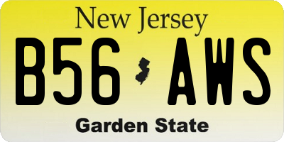 NJ license plate B56AWS