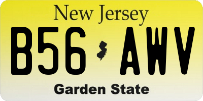 NJ license plate B56AWV