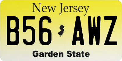 NJ license plate B56AWZ