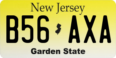 NJ license plate B56AXA