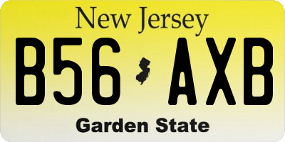 NJ license plate B56AXB