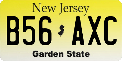 NJ license plate B56AXC