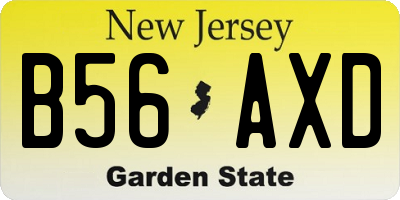 NJ license plate B56AXD