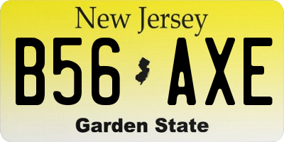 NJ license plate B56AXE