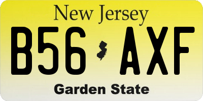NJ license plate B56AXF