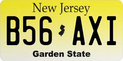 NJ license plate B56AXI