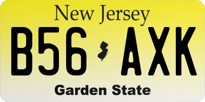 NJ license plate B56AXK