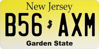 NJ license plate B56AXM