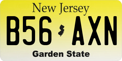 NJ license plate B56AXN