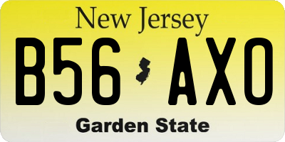 NJ license plate B56AXO