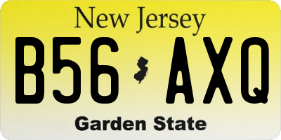 NJ license plate B56AXQ