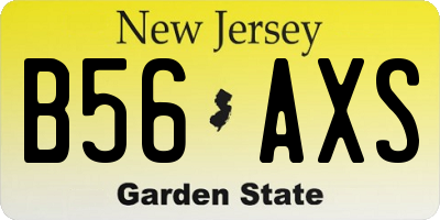 NJ license plate B56AXS