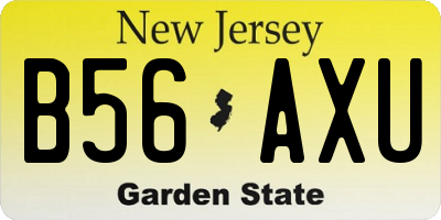 NJ license plate B56AXU