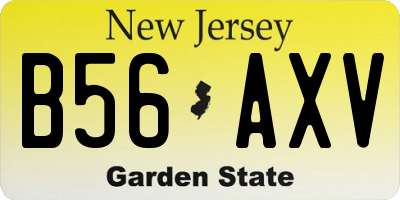 NJ license plate B56AXV
