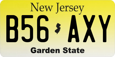 NJ license plate B56AXY