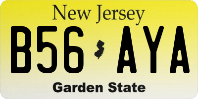 NJ license plate B56AYA