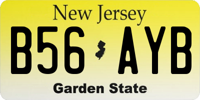 NJ license plate B56AYB