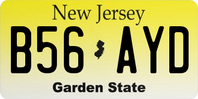 NJ license plate B56AYD