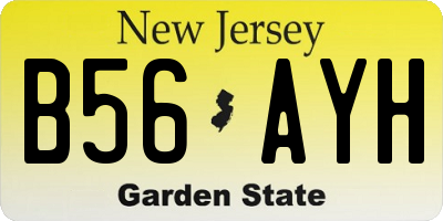 NJ license plate B56AYH