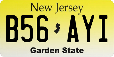 NJ license plate B56AYI