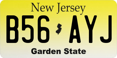 NJ license plate B56AYJ