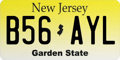 NJ license plate B56AYL