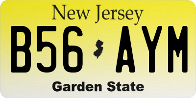 NJ license plate B56AYM