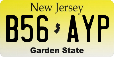NJ license plate B56AYP