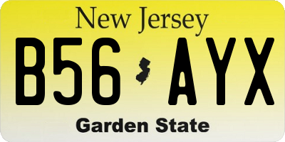 NJ license plate B56AYX