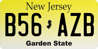 NJ license plate B56AZB